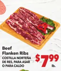 Vallarta Supermarkets Beef Flanken Ribs / COSTILLA NORTEÑA DE RES, PARA ASAR O PARA CALDO offer