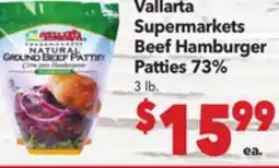 Vallarta Supermarkets Vallarta Supermarkets Beef Hamburger Patties 73% offer