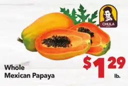 Vallarta Supermarkets Whole Mexican Papaya offer