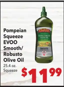 Vallarta Supermarkets Pompeian Squeeze EVOO Smooth/Robusto Olive Oil offer