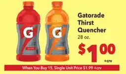 Vallarta Supermarkets Gatorade Thirst Quencher offer