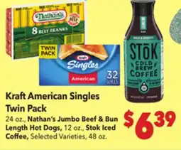 Vallarta Supermarkets Kraft American Singles Twin Pack offer