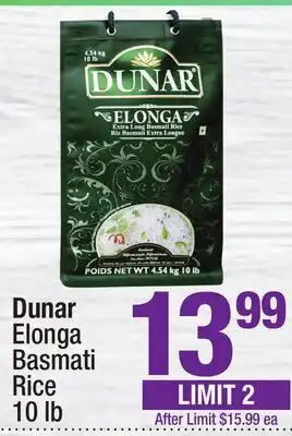 Super King Markets Dunar Elonga Basmati Rice offer