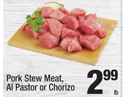 Super King Markets Pork Stew Meat, Al Pastor or Chorizo offer