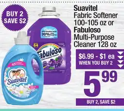 Super King Markets Suavitel Fabric Softener 100-105 oz or Fabuloso Multi-Purpose Cleaner 128 oz offer
