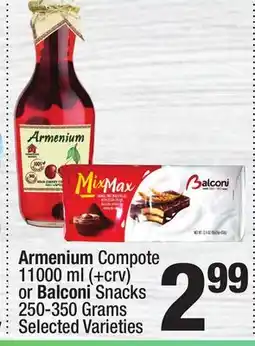 Super King Markets Armenium Compote 11000 ml (+crv) or Balconi Snacks 250-350 Grams offer
