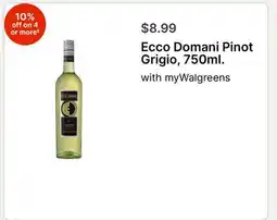 Walgreens Ecco Domani Pinot Grigio, 750ml offer