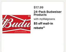 Walgreens 24-Pack Budweiser Products offer