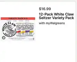 Walgreens 12-Pack White Claw Seltzer Variety Pack offer