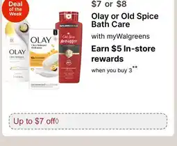 Walgreens Olay or Old Spice Bath Care myWalgreens offer