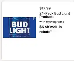 Walgreens 24-Bud Light Products offer