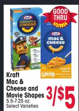 Jewel-Osco Kraft Mac & Cheese and Movie Shapes offer