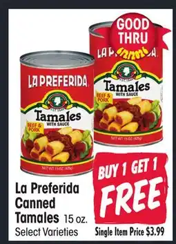 Jewel-Osco La Preferida Canned Tamales offer