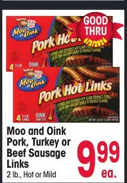 Jewel-Osco Moo and Oink Pork, Turkey or Beef Sausage Links offer