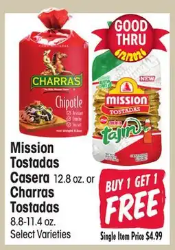 Jewel-Osco Mission Tostadas Tostadas Casera Casera 12.8 oz. or Charras Charras 8.8-11.4 oz offer