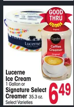 Jewel-Osco Lucerne Ice Cream 1 Gallon or Signature Select Creamer 35.3 oz offer
