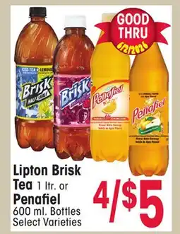 Jewel-Osco Lipton Brisk Tea 1 ltr. or Penafiel 600 ml. Bottles offer