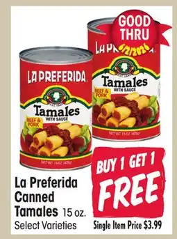 Jewel-Osco La Preferida Canned Canned Tamales offer