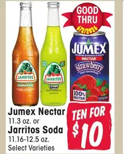 Jewel-Osco Jumex Nectar, 11.3 oz or Jarritos Soda 11.16-12.5 oz offer
