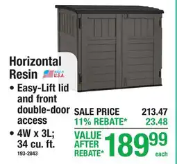 Menards Horizontal Resin offer