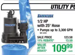 Menards UTILITY PUMPS 1/2 HP with 25' Hose offer