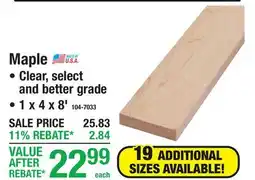 Menards Hardwood Boards Maple offer