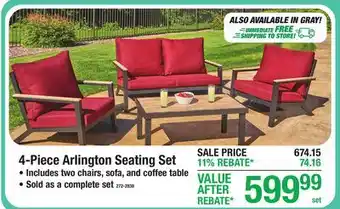 Menards 4-Piece Arlington Seating Set offer
