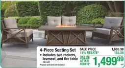 Menards 4-Piece Seating Set • Includes two rockers, loveseat, and fire table offer