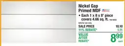 Menards TONGUE & GROOVE Nickel Gap Primed MDF offer