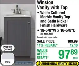 Menards Winston Vanity with Top offer