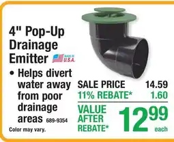 Menards 4 Pop-Up Drainage Emitter offer