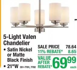 Menards 5-Light Valen Chandelier offer