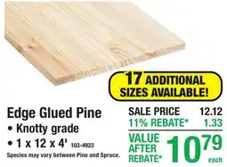 Menards Edge Glued Pine offer