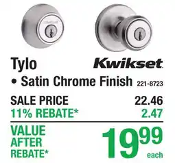 Menards Kwikset Tylo Satin Chrome Finish offer