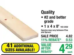 Menards PINE BOARDS Quality offer