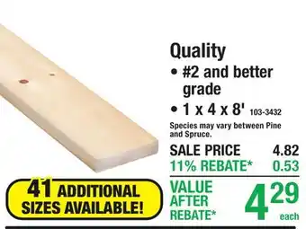 Menards PINE BOARDS Quality offer