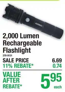 Menards 2,000 Lumen Rechargeable Flashlight offer