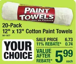 Menards 20-Pack 12 x 13 Cotton Paint Towels offer