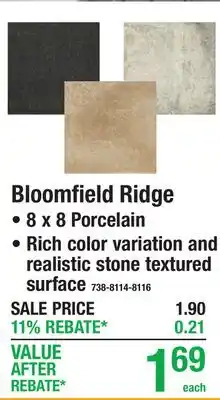 Menards Bloomfield Ridge offer