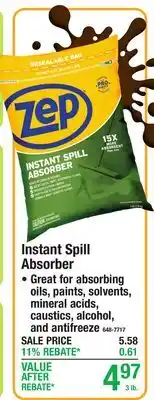 Menards Zep Instant Spill Absorber offer