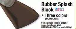 Menards Rubber Splash Block offer