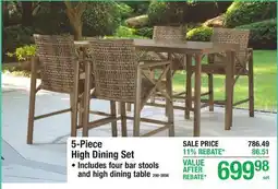 Menards 5-Piece High Dining Set offer