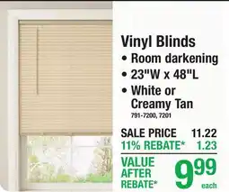 Menards BLINDS & SHADES Vinyl Blinds offer