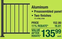 Menards RAILING Aluminum offer