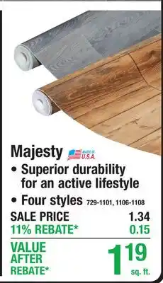 Menards WATERPROOF SHEET VINYL Majesty offer