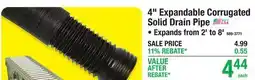 Menards 4 Expandable Corrugated Solid Drain Pipe offer