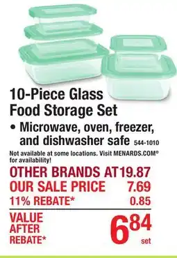 Menards 10-Piece Glass Food Storage Set • Microwave, oven, freezer, and dishwasher safe offer