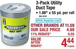 Menards 3-Pack Utility Duct Tape offer
