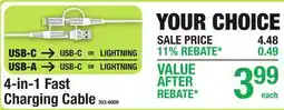 Menards 4-in-1 Fast Charging Cable offer