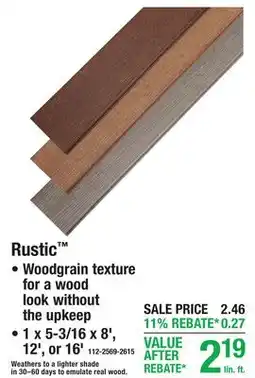 Menards Rustic offer